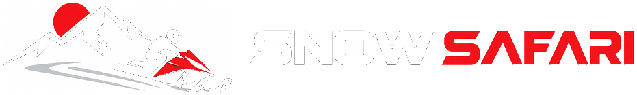 Logo Snow Safari - wersja w inwersji, na ciemne tło
